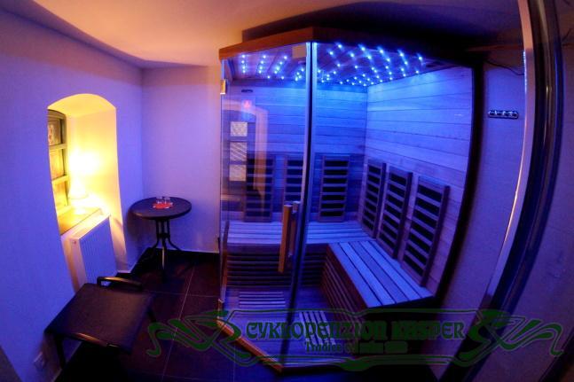 Wellness a sauna Cyklopenzionu Kasper